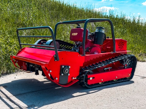 Robot koszący HDM 100 cm — zdalnie sterowana, gąsienicowa kosiarka bijakowa